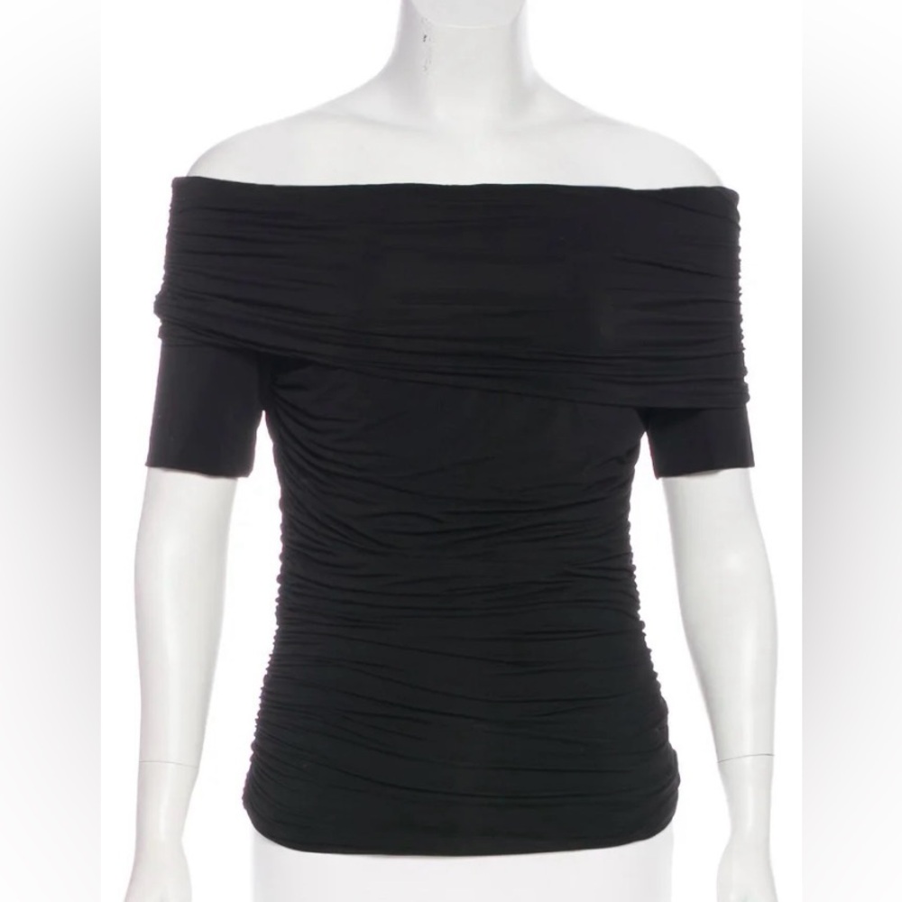 The Row Nanja Ruched Off-The-Shoulder Top